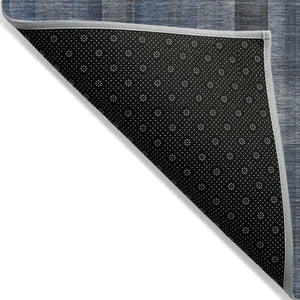 HomeRoots 5' Blue Plaid Washable Area Rug - Stylish, Non-Skid Design for Indoor and Outdoor Living Spaces 9' X 12' 562216