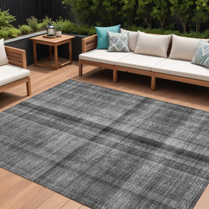 HomeRoots 5' Blue Plaid Washable Area Rug - Stylish, Non-Skid Design for Indoor and Outdoor Living Spaces 8' X 10' 562224