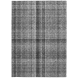 HomeRoots 5' Blue Plaid Washable Area Rug - Stylish, Non-Skid Design for Indoor and Outdoor Living Spaces 10' X 14' 562226
