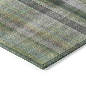 HomeRoots 5' Blue Plaid Washable Area Rug - Stylish, Non-Skid Design for Indoor and Outdoor Living Spaces 8' Round 562232