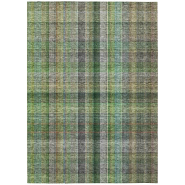 HomeRoots 5' Blue Plaid Washable Area Rug - Stylish, Non-Skid Design for Indoor and Outdoor Living Spaces 8' X 10' 562233