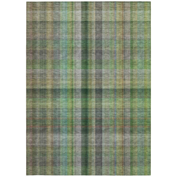 HomeRoots 5' Blue Plaid Washable Area Rug - Stylish, Non-Skid Design for Indoor and Outdoor Living Spaces 9' X 12' 562234