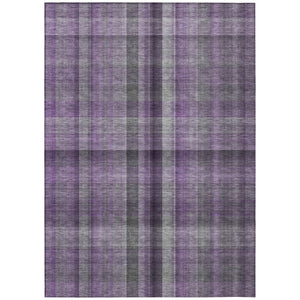 HomeRoots 5' Blue Plaid Washable Area Rug - Stylish, Non-Skid Design for Indoor and Outdoor Living Spaces 5' X 8' 562240