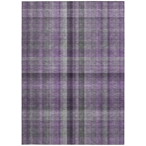 HomeRoots 5' Blue Plaid Washable Area Rug - Stylish, Non-Skid Design for Indoor and Outdoor Living Spaces 8' X 10' 562242