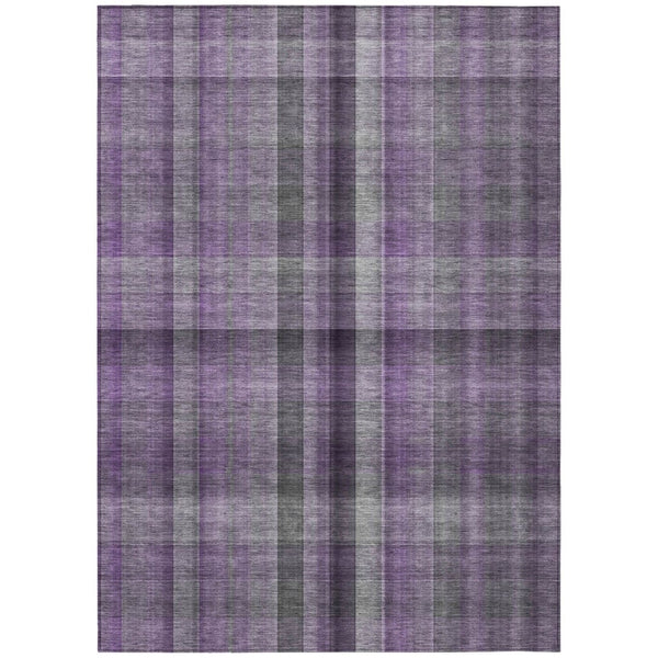 HomeRoots 5' Blue Plaid Washable Area Rug - Stylish, Non-Skid Design for Indoor and Outdoor Living Spaces 9' X 12' 562243