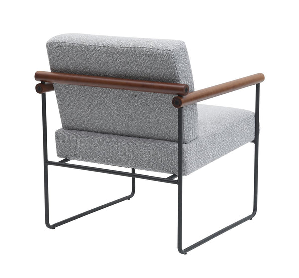 English Elm Modern Boucle Accent Armchair - Stylish Gray Upholstered Lounge Chair For Cozy Living Spaces T3903P372605