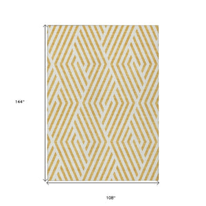 HomeRoots 5' Black and White Geometric Washable Area Rug - Stylish Non-Skid Design for Indoor & Outdoor Use 9' X 12' 562279