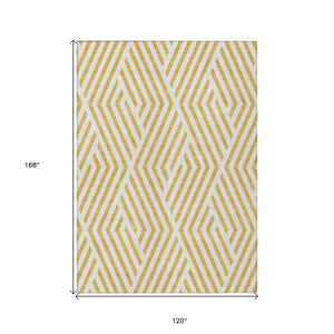 HomeRoots 5' Black and White Geometric Washable Area Rug - Stylish Non-Skid Design for Indoor & Outdoor Use 10' X 14' 562280