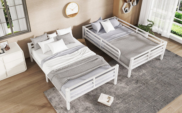 English Elm Metal Full Xl Bunk Bed For Teens & Adults - Space-Saving, Durable Steel Frame, No Box Spring Needed! W1580S00125