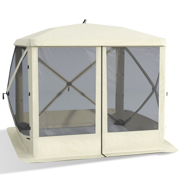 English Elm Outsunny Pop up Screen Shelter Mesh Sidewalls Fiberglass Frame Portable Carry Bag Included W2225P200736