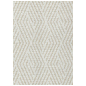 HomeRoots 5' Black and White Geometric Washable Area Rug - Stylish Non-Skid Design for Indoor & Outdoor Use 9' X 12' 562306