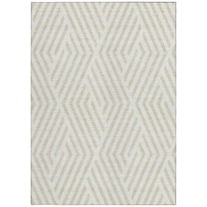 HomeRoots 5' Black and White Geometric Washable Area Rug - Stylish Non-Skid Design for Indoor & Outdoor Use 9' X 12' 562306