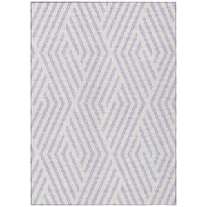 HomeRoots 5' Black and White Geometric Washable Area Rug - Stylish Non-Skid Design for Indoor & Outdoor Use 8' X 10' 562314