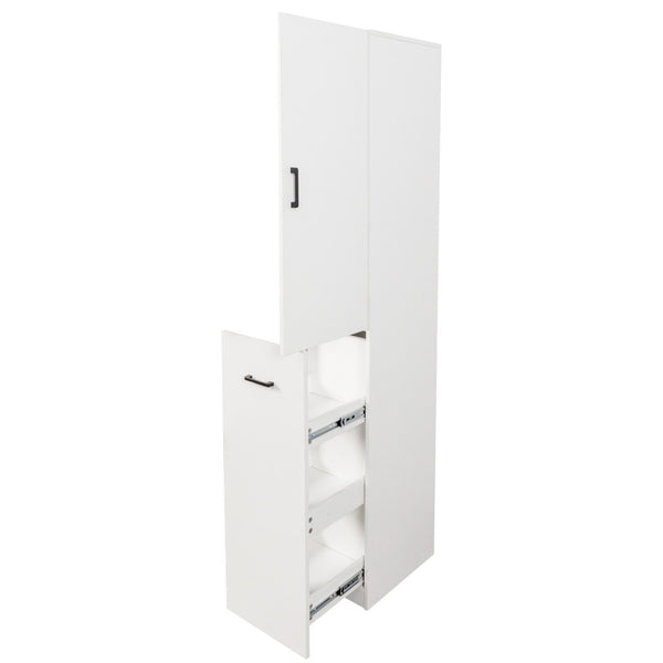 English Elm Kitchen Pantry Cabinet Freestanding Tall Storage with Pull Out Shelves Slim White Design W331P373803