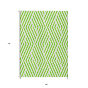 HomeRoots 5' Black and White Geometric Washable Area Rug - Stylish Non-Skid Design for Indoor & Outdoor Use 8' X 10' 562323