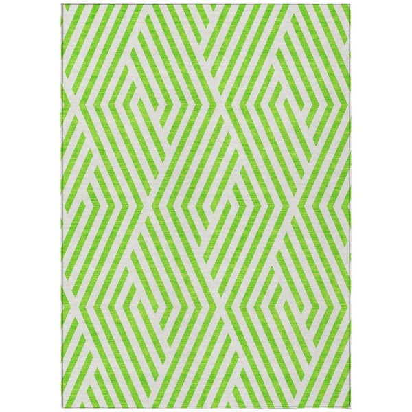 HomeRoots 5' Black and White Geometric Washable Area Rug - Stylish Non-Skid Design for Indoor & Outdoor Use 10' X 14' 562325