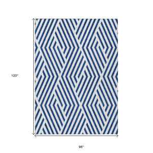 HomeRoots 5' Black and White Geometric Washable Area Rug - Stylish Non-Skid Design for Indoor & Outdoor Use 8' X 10' 562332
