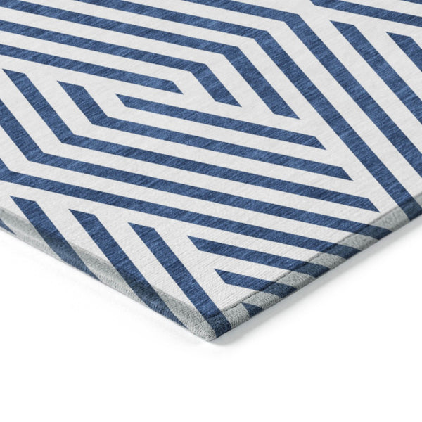 HomeRoots 5' Black and White Geometric Washable Area Rug - Stylish Non-Skid Design for Indoor & Outdoor Use 9' X 12' 562333