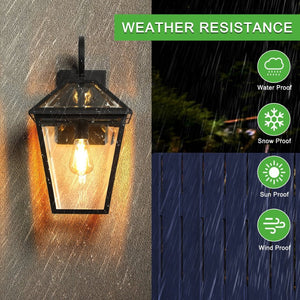 English Elm 23"(h) Vintage Outdoor Wall Sconce Black Iron Bubble Glass Porch Patio Lantern Light W2312P478066