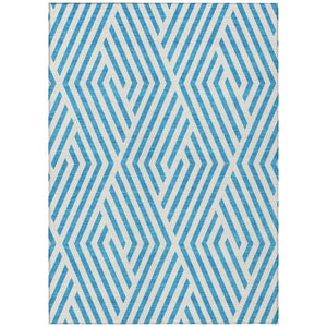 HomeRoots 5' Black and White Geometric Washable Area Rug - Stylish Non-Skid Design for Indoor & Outdoor Use 10' X 14' 562388