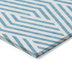 HomeRoots 5' Black and White Geometric Washable Area Rug - Stylish Non-Skid Design for Indoor & Outdoor Use 10' X 14' 562388