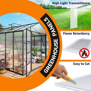 English Elm 4' 4ft Twin Wall Polycarbonate Panels Uv Blocking Insulated Greenhouse Roofing 10 Pack W3213P458684