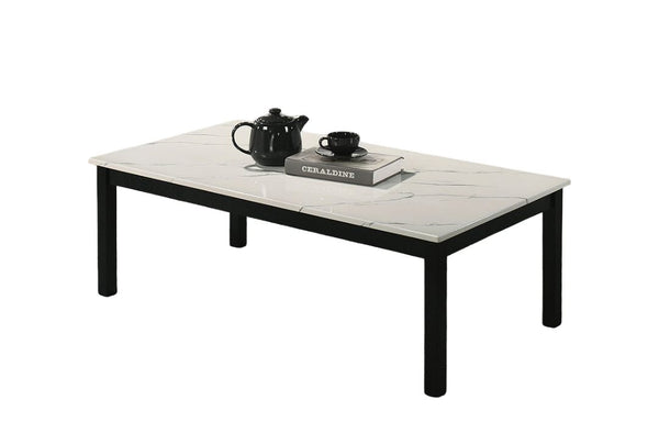 English Elm Contemporary 3-Piece Table Set With Faux Marble Top - Elegant Coffee & End Tables For Modern Living B2741P391800