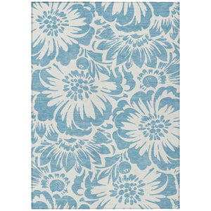 HomeRoots 5' Green and Ivory Floral Area Rug – Stylish, Washable, Non-Skid Design Perfect for Indoor & Outdoor Use 8' X 10' 562440