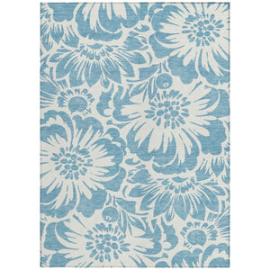 HomeRoots 5' Green and Ivory Floral Area Rug – Stylish, Washable, Non-Skid Design Perfect for Indoor & Outdoor Use 10' X 14' 562442