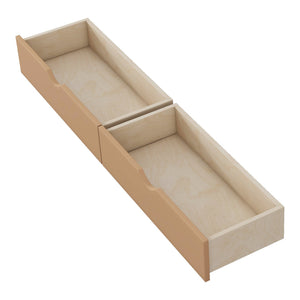 English Elm Full Solid Wood Kids Platform Bed with Guardrail, Low-Profile Durable Pine & MDF, 350LB Capacity Natural 69.69 L x 18.5 W x 8.66 H W2593P331687