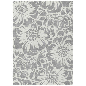 HomeRoots 5' Green and Ivory Floral Area Rug – Stylish, Washable, Non-Skid Design Perfect for Indoor & Outdoor Use 9' X 12' 562459