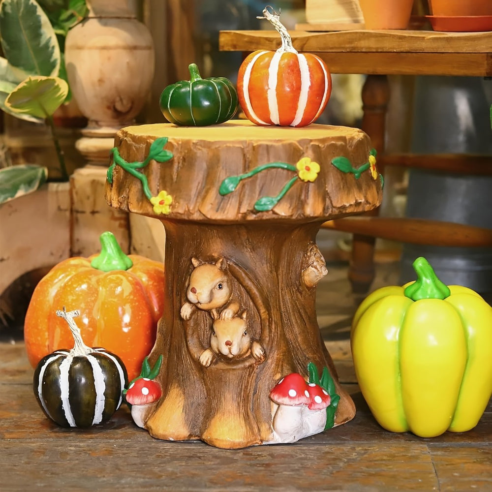 English Elm 14" Pineapple Resin Stool Sculpted Tropical Accent for Patio Balcony or Living Room W5709P460842