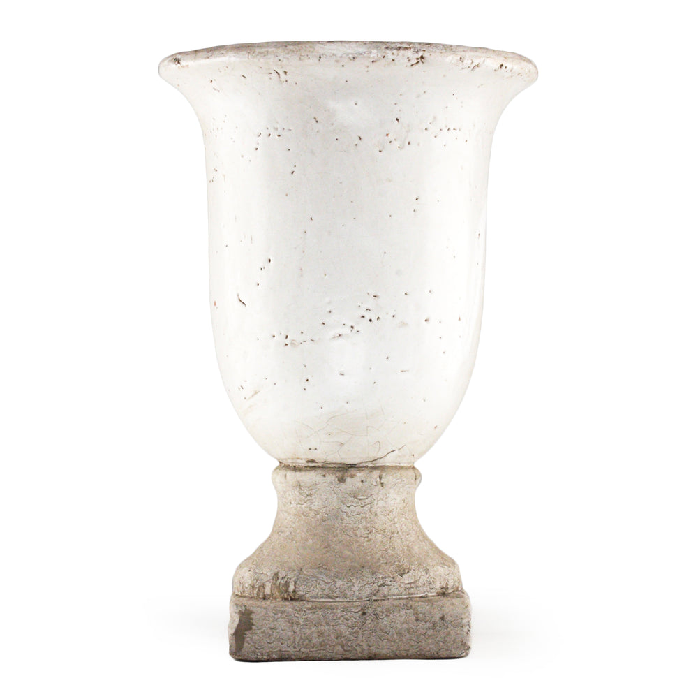 Partially Glazed Off-White Pottery (5624L) Zentique