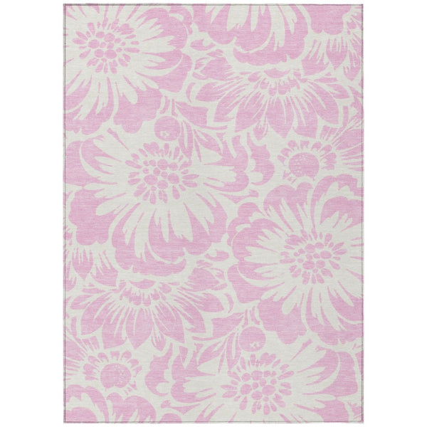 HomeRoots 5' Green and Ivory Floral Area Rug – Stylish, Washable, Non-Skid Design Perfect for Indoor & Outdoor Use 8' X 10' 562512
