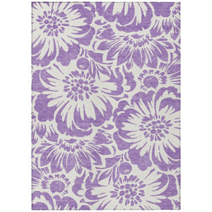 HomeRoots 5' Green and Ivory Floral Area Rug – Stylish, Washable, Non-Skid Design Perfect for Indoor & Outdoor Use 5' X 8' 562519