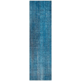 Homeroots 2' X 8' Blue Striped Washable Non Skid Indoor Outdoor Runner Rug Blue Polyester 562561