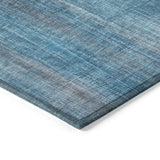 Homeroots 2' X 8' Blue Striped Washable Non Skid Indoor Outdoor Runner Rug Blue Polyester 562561