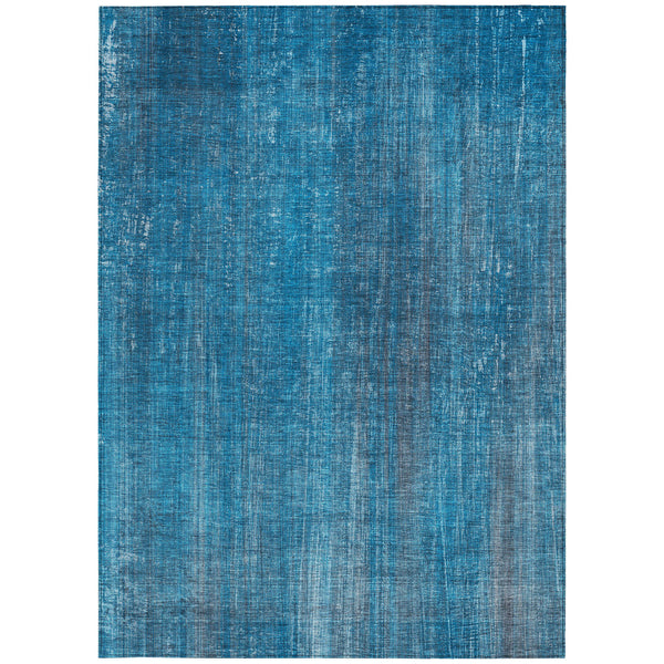 Homeroots 3' X 5' Blue Striped Washable Non Skid Indoor Outdoor Area Rug Blue Polyester 562563