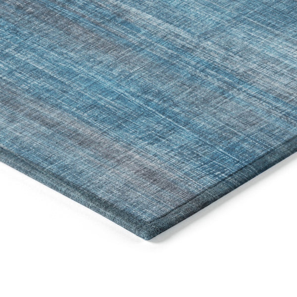 Homeroots 5' Blue Striped Washable Non-skid Area Rug - Perfect For Indoor & Outdoor Spaces, Stain Resistant Style 5' X 8' Polyester 562564