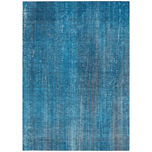 Homeroots 5' Blue Striped Washable Non-skid Area Rug - Perfect For Indoor & Outdoor Spaces, Stain Resistant Style 9' X 12' Polyester 562567