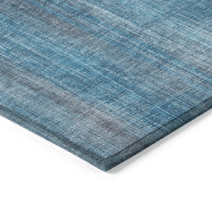 Homeroots 5' Blue Striped Washable Non-skid Area Rug - Perfect For Indoor & Outdoor Spaces, Stain Resistant Style 10' X 14' Polyester 562568