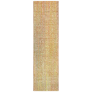 Homeroots 8' Runner Yellow And Orange Striped Washable Non Skid Indoor Outdoor Runner Rug Blush Polyester 562570