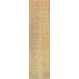 Homeroots 8' Runner Yellow And Orange Striped Washable Non Skid Indoor Outdoor Runner Rug Blush Polyester 562570