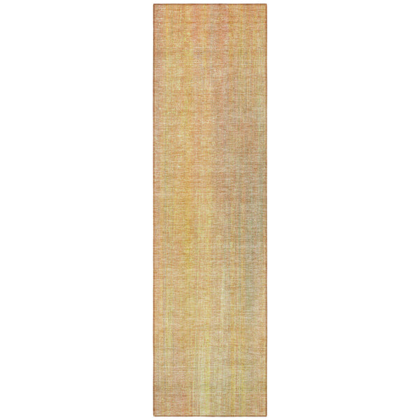 Homeroots 8' Runner Yellow And Orange Striped Washable Non Skid Indoor Outdoor Runner Rug Blush Polyester 562570