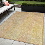 Homeroots 5' X 8' Yellow And Orange Striped Washable Non Skid Indoor Outdoor Area Rug Blush Polyester 562573