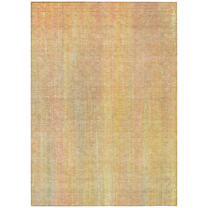 Homeroots 5' X 8' Yellow And Orange Striped Washable Non Skid Indoor Outdoor Area Rug Blush Polyester 562573