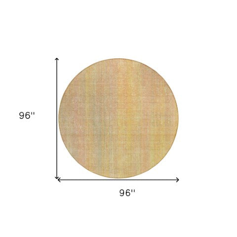 Homeroots 5' Blue Striped Washable Non-skid Area Rug - Perfect For Indoor & Outdoor Spaces, Stain Resistant Style 8' Round Polyester 562574