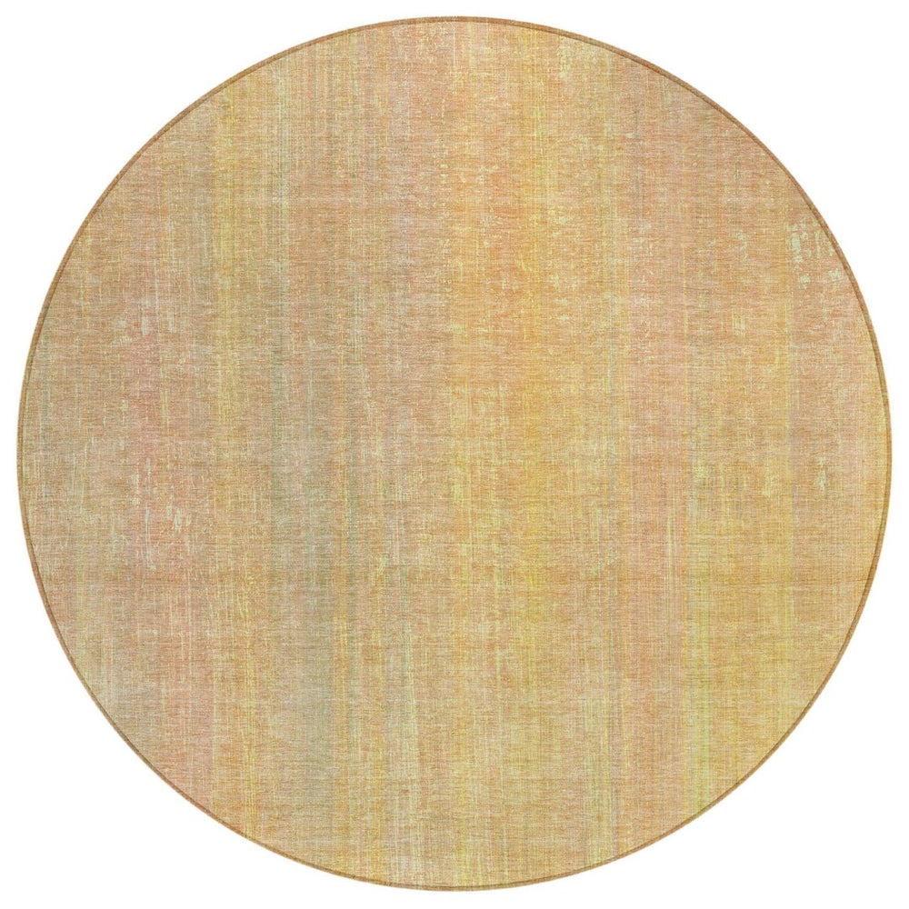 HomeRoots 5' Blue Striped Washable Area Rug - Non-Skid, Stain-Resistant, Ideal for Indoor & Outdoor Spaces 8' Round 562574