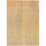 Homeroots 9' X 12' Yellow And Orange Striped Washable Non Skid Indoor Outdoor Area Rug Blush Polyester 562576