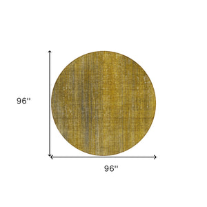 Homeroots 8' Round Chocolate Round Striped Washable Non Skid Indoor Outdoor Area Rug Chocolate Polyester 562583